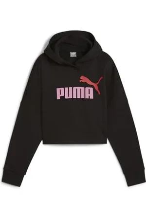 PUMA ESS Logo Cropped Hoodie G, Transpirer Filles, Black, 671134