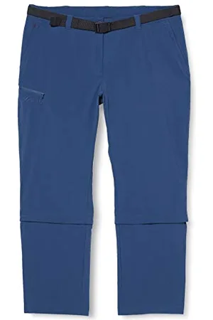 Maier Sports Arolla, Pantalon de randonnée pour femme, Pantalon outdoor déperlant pour le trekking et la randonnée, Fonction zip-off pratique, Sans PFC, MSTRETCH pro 4 et Dryprotec, Bleu, 21 (W33/L30)
