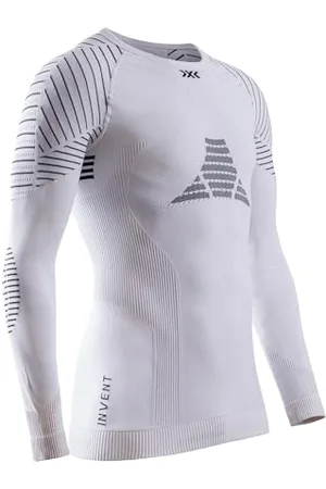 X Bionic Invent 4.0 T-Shirt de Sport Maillot de Compression Homme Manches Longues Blanc L