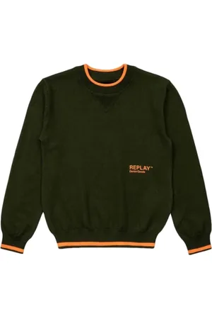 Replay Pull garçon en mélange Coton/Cachemire, (Vert), 4 Ans
