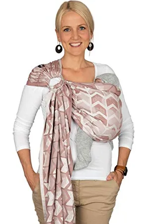 Hoppediz Ring-Sling, Porte-bébé pour les Nouveau-nés et Bébés, Écharpe de portage avec deux anneaux en aluminium, 0-36 mois, 3-20 kg