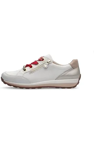 ARA Femme Osaka Sneakers Basses, Blanc (Weiss, Weissgold/Camel 79), 42 EU Large