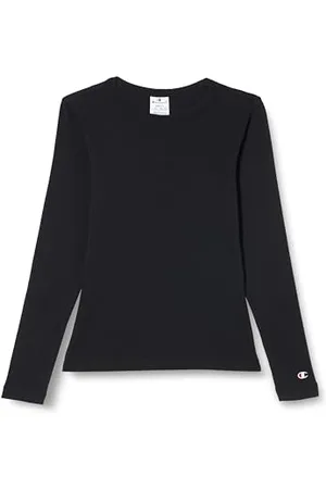 Champion Legacy Icons Tonal Logo W-Soft Cotton 1x1 Rib Slim L/S Crewneck T-Shirt à Manches Longues, , S Women