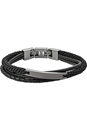 Fossil Bracelet Pour Hommes, Décontracté Et Vintage, Longueur Intérieure 180 mm + Extension 15 mm Bracelet En Acier Inoxydable Gunmetal, JF03185793