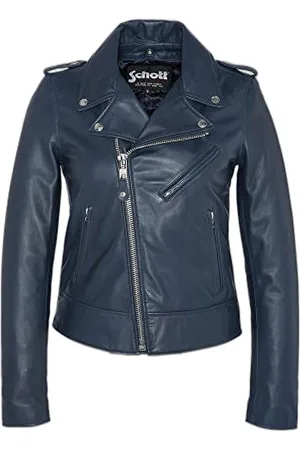 Schott NYC Femme Lcw1601d Blouson Cuir, Navy, S EU