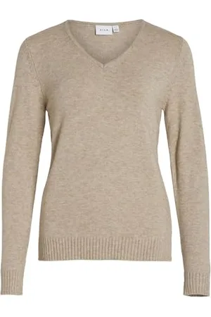 VILA Clothes Viril L/s V-Neck Knit Top-Noos, Pull Femme, , 44 (Taille Fabricant: X-Large)