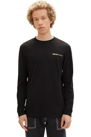 TOM TAILOR 1039584 T-Shirt à Manches Longues, 29999-Noir, L Homme