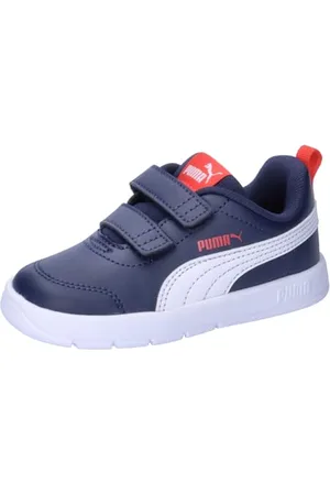 PUMA Mixte bébé Courtflex V3 V Inf Sneaker, Navy White Red, 21 EU