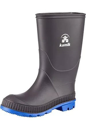 Kamik Garçon Unisex Kinder Stomp Bottes & Bottines de Pluie, Gris (Charcoal/Blue CIB), 27 EU
