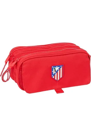 Safta Atlético de Madrid Trousse Triple Grande Trousse pour Enfant, idéale pour Les Enfants d