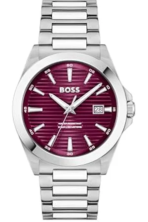 HUGO BOSS Montre à Mouvement à Quartz Trois Aiguilles pour Homme Collection Strike avec Bracelet en Acier Inoxydable