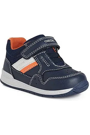 Geox Bébé Garçon B Rishon Boy A Premiers Pas, Navy/Fluo Orange, 19 EU