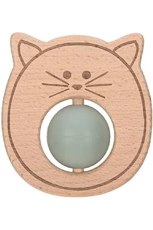 LÄSSIG Hochet de Dentition Bois/Silicone Chat