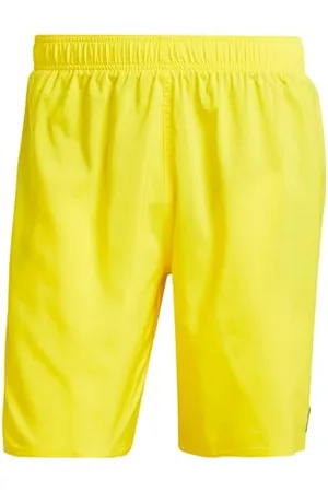 adidas Homme Solid CLX Classic-Length Swim Shorts, Yellow/Black, L