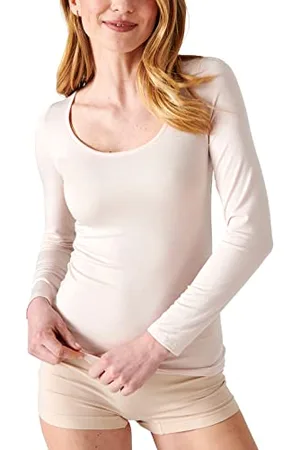 Damart T-Shirt Manches Longues Thermolactyl Invisible, Femme, Marron, Taille L