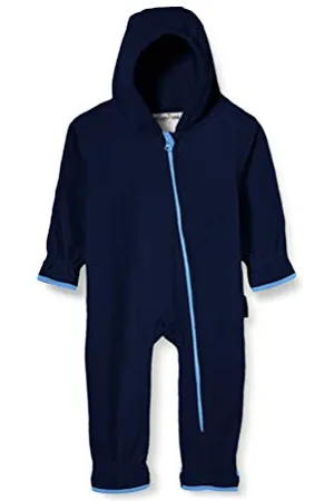 Playshoes Fleece-Overall farblich abgesetzt Combinaison De Neige Mixte bébé Bleu (Marine 11) 74