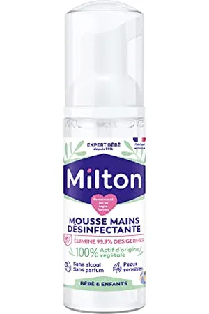 MILTON Lloyd Mousse mains désinfectante pour Bébé | Hypoallergénique et Sans Rinçage | Spécial Peaux Sensibles | Testé Dermatologiquement | 50 ml