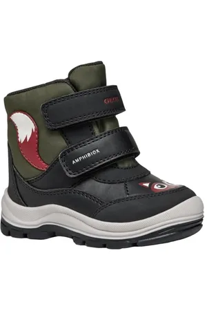 Geox Bébé garçon B FLANFIL Boy B ABX Botte de Neige, Black/DK Green, 20 EU