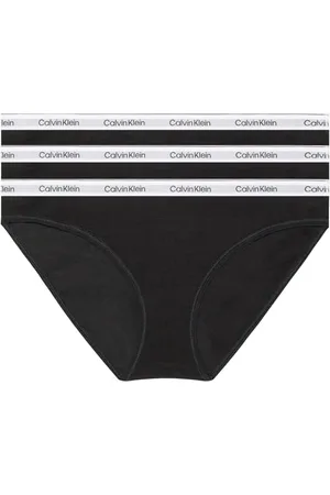 Calvin Klein Femme Slip Lot De 3 Bikini Coton Stretch, Noir (Black/Black/Black), 3XL
