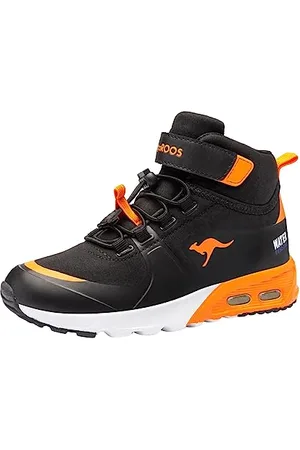 KangaROOS KX-Hydro Sneaker, Jet Black/Neon Orange, 30 EU