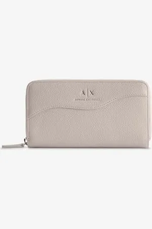 Armani Exchange Essential Wave, Logo argenté, Portefeuille bi-Pliable pour Femme, , Einheitsgröße