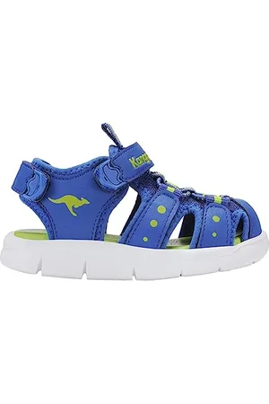 KangaROOS Garçon Unisex Kinder K-Mini Sandale, Bleu Marine/Citron Vert, 21 EU