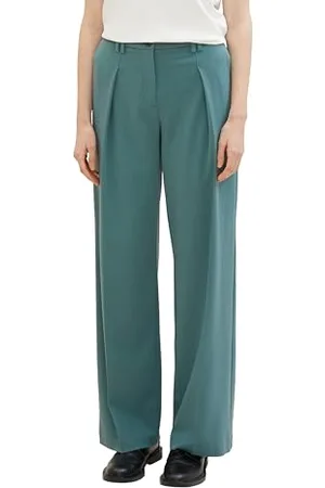 TOM TAILOR 1040686 Lea Straight Pantalon, 10697-Sea Pine Green, 40W x 32L Femme