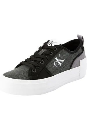 Calvin Klein Jeans Baskets Vulcanisées Femme Bold Low Compensées, Multicolore (Black/Stormfront), 40