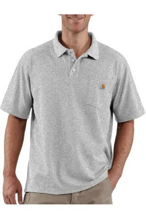 Carhartt Polo de travail avec poche pour hommes K570 - Coupe originale, L, gris, 1