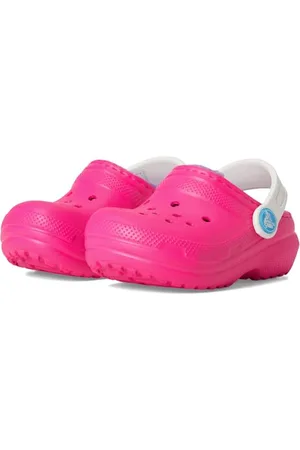 Crocs Unisexe Enfant Classic Lined Clog T Sabots, Pink Crush/Multi, 23/24 EU