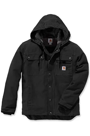 Carhartt Veste de Travail en Toile Lourde Délavée avec Doublure Sherpa Coupe Décontractée Homme, , S