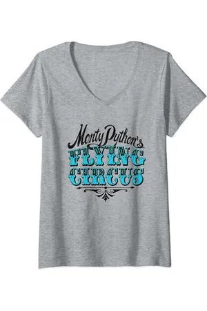 Monty Python Official Flying Circus Bleu T-Shirt avec Col en V