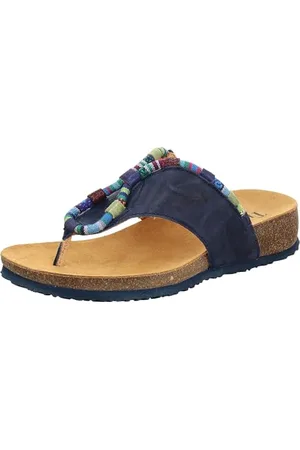 Think! Damen JULIA chromfrei gegerbte nachhaltige Pantolette, INDIGO/KOMBI 8020