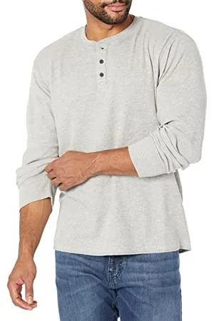 Wrangler Henley gaufré à Manches Longues Chemise, Gris chiné Clair, XL Homme