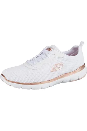 Skechers Femme Flex Appeal 3.0-First Insight Baskets, Blanc (White Mesh/Rose Gold Trim Wtrg), 40 EU