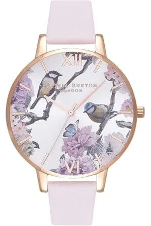 Olivia Burton Montre Analogique à Quartz pour Femme Collection Pretty Blossom avec Bracelet en Cuir Rosé - OB16PL35