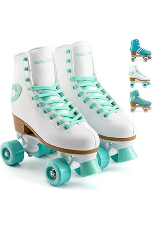 Osprey Patins à roulettes rétro pour Adultes - Bottes à Lacets pour Femme - Plusieurs modèles - Blanc/Vert Menthe - Taille 37