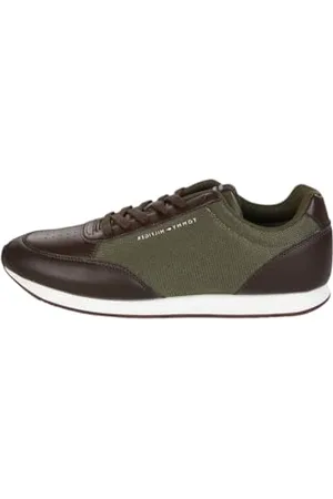 Tommy Hilfiger Baskets Homme Runner Mix Basses, Marron (Cocoa), 41