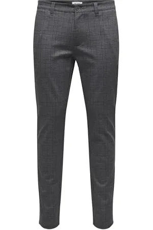 Only & Sons Onsmark Slim Check 020933 Pantalon Chino, , 31W / 30L Homme