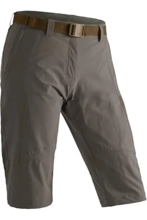 Maier Sports Kluane, Pantalon Court de randonnée pour Femme, Pantalon Outdoor déperlant pour Le Trekking et la randonnée, sans PFC, MSTRETCH Pro 4 et Dryprotec, Marron, 38 (W30/L31)