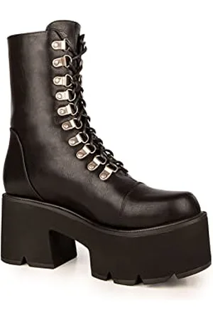 Lamoda Trample Lace Up Platform Ankle Boots, EU 41