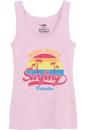 REPUBLIC OF CALIFORNIA « Miami Beach Surfing Paradise » WOREPCZTK030 Débardeur Femme, , Taille XXL