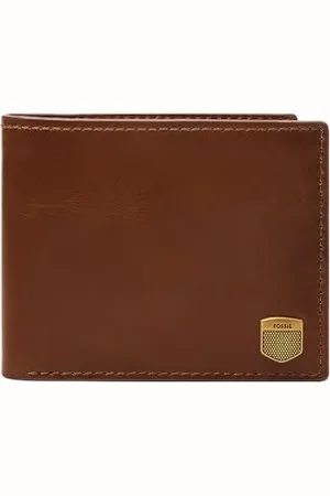 Fossil Portefeuille à deux volets Hayes avec fenêtre transparente, en cuir, pour homme, ML4647200