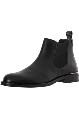 Tommy Hilfiger Bottines Chelsea Homme en Cuir, Noir (Black), 46