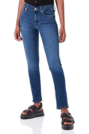 7 for all Mankind Roxanne Bair Eco Jeans, Bleu Moyen, 29W x 29L Femme
