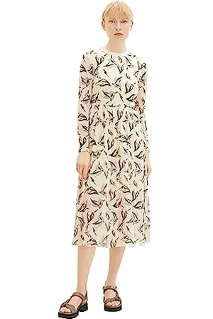 TOM TAILOR TOM TAILOR Robe en Maille pour Femme en Jean avec Motif, , S Dames