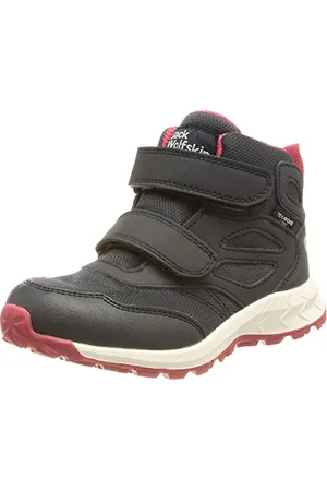 Jack Wolfskin Mixte Enfant WOODLAND TEXAPORE MID VC K Chaussure de Marche, Dark Bleu / Rose, 32 EU