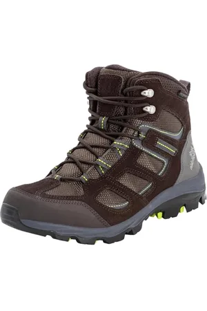 Jack Wolfskin Homme Vojo 3 Texapore Mid M Chaussure de Marche, Marron foncé, Vert Citron, 45 EU