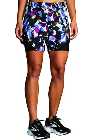 Brooks 221464056 Chaser 5" 2-in-1 Short Shorts Femme Black/BR Stack Taille 20