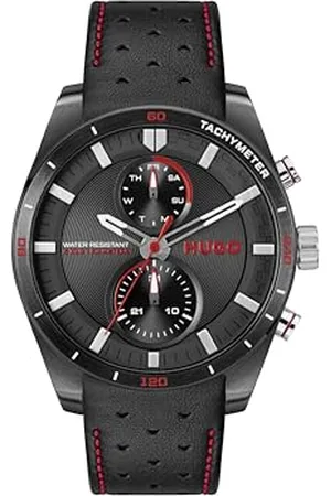 HUGO BOSS Montre Analogique Multifunction à Quartz pour Homme Collection #Fast avec Bracelet en Cuir - 1530370